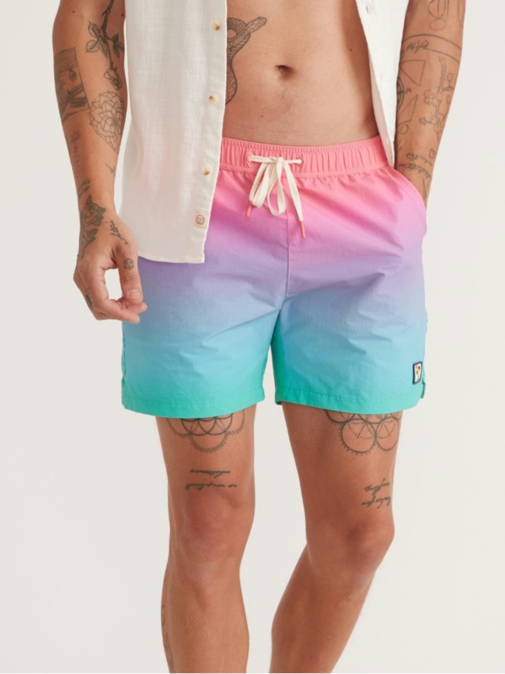 Marine Layer Mens Pastel Ombre Swim Trunks Shorts Large L